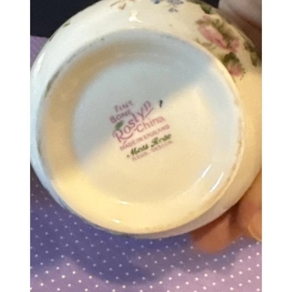 Royal Albert Moss Rose Bone China Mini Creamer Sugar Bowl Vintage‎ Victorian